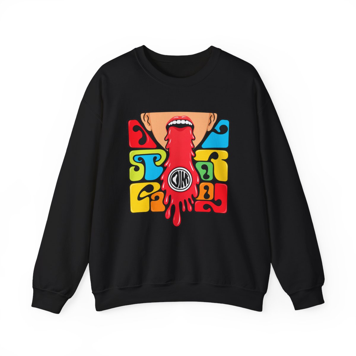 Psychedelic Tongue Graphic Sweatshirt | Retro Dripping Design | Oscar Maydon Merch