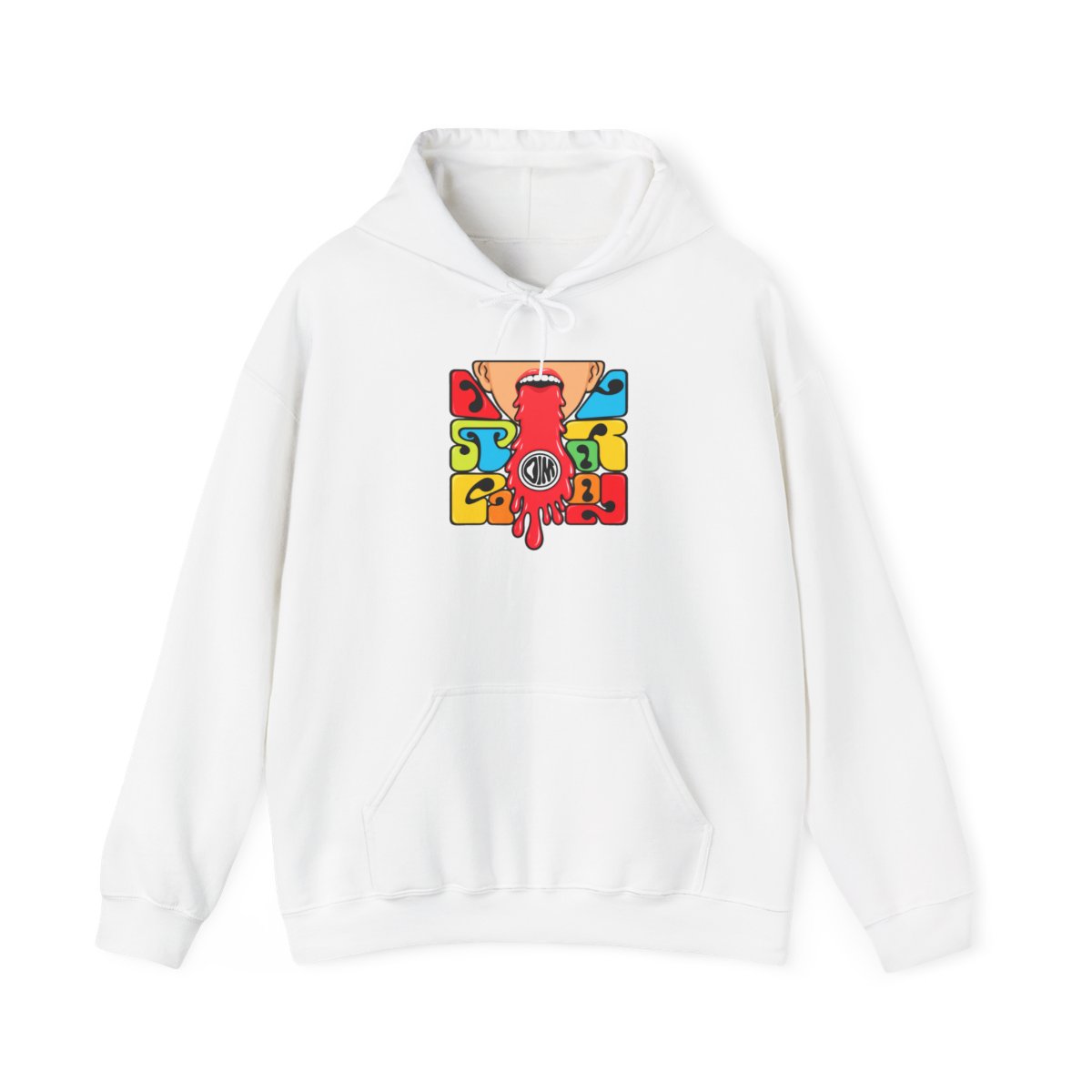 Retro Melted Heart Graphic Hoodie | Color Block Smiley Artwork | Oscar Maydon Merch - Official Hoodies merchandise