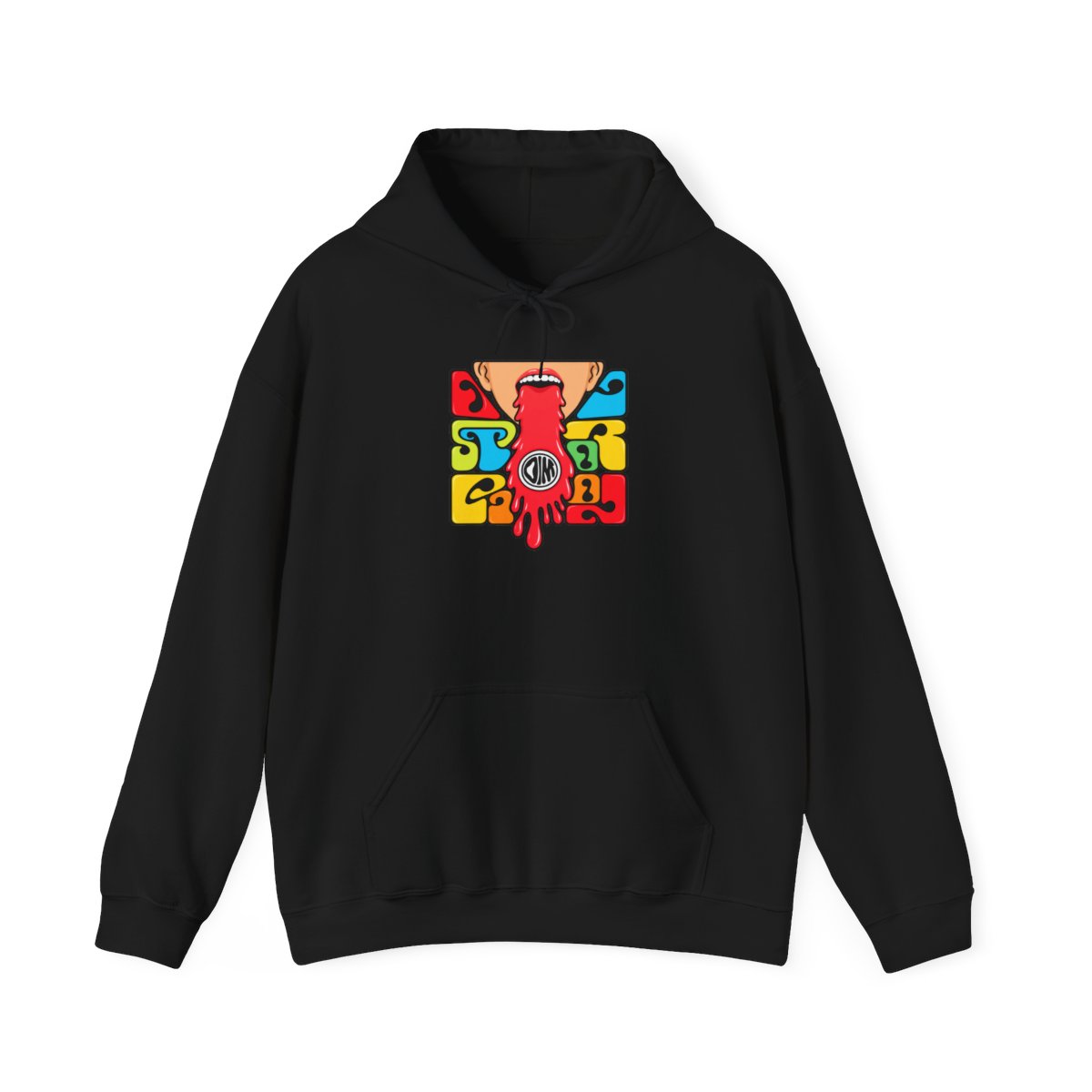 Retro Melted Heart Graphic Hoodie | Color Block Smiley Artwork | Oscar Maydon Merch